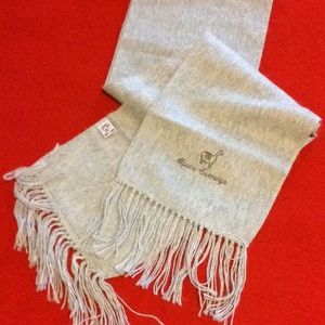 Alpaca blend winter scarf with fringe